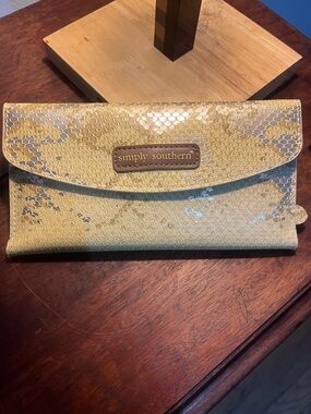Simply Southern Yellow Snake-Embossed Clutch Wallet
